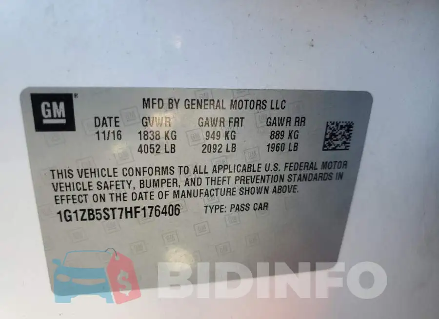 1G1ZB5ST7HF176406 Photo# 12