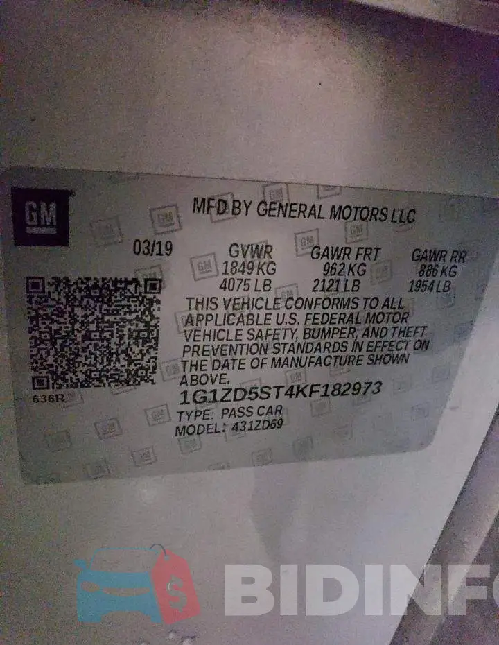 1G1ZD5ST4KF182973 Photo# 12