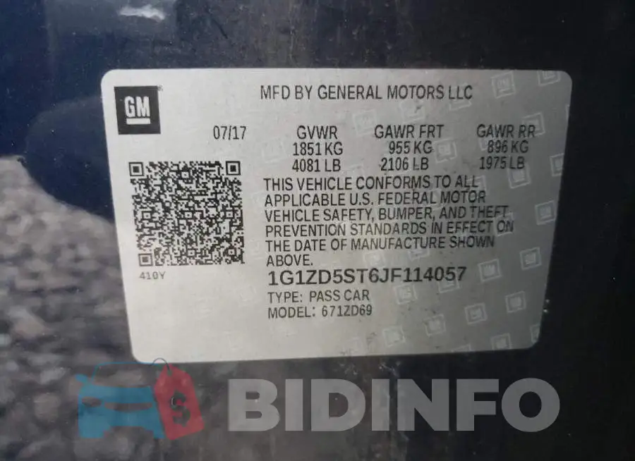 1G1ZD5ST6JF114057 Photo# 12