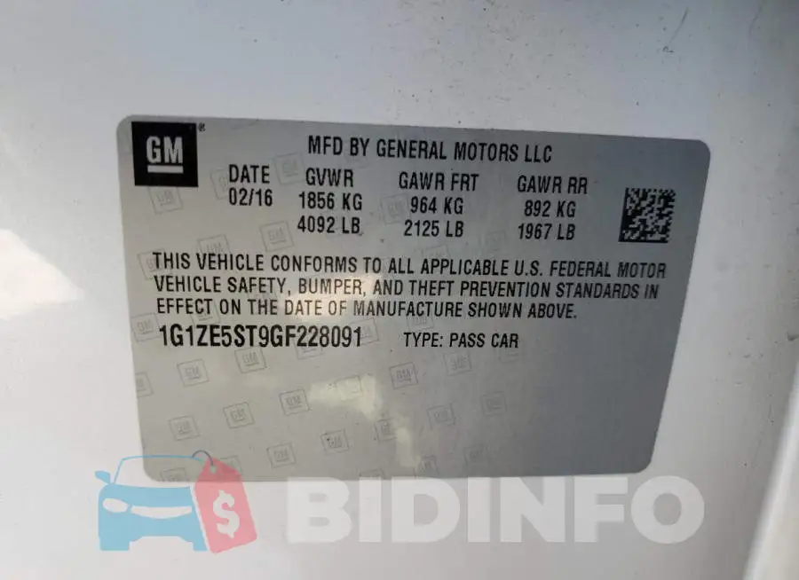 1G1ZE5ST9GF228091 Photo# 13