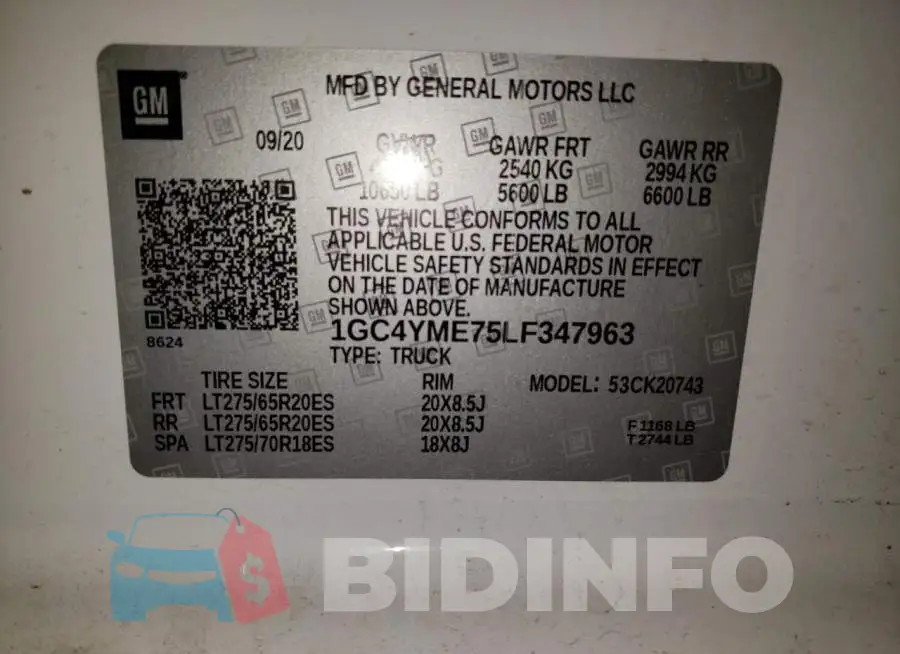 1GC4YME75LF347963 Photo# 12