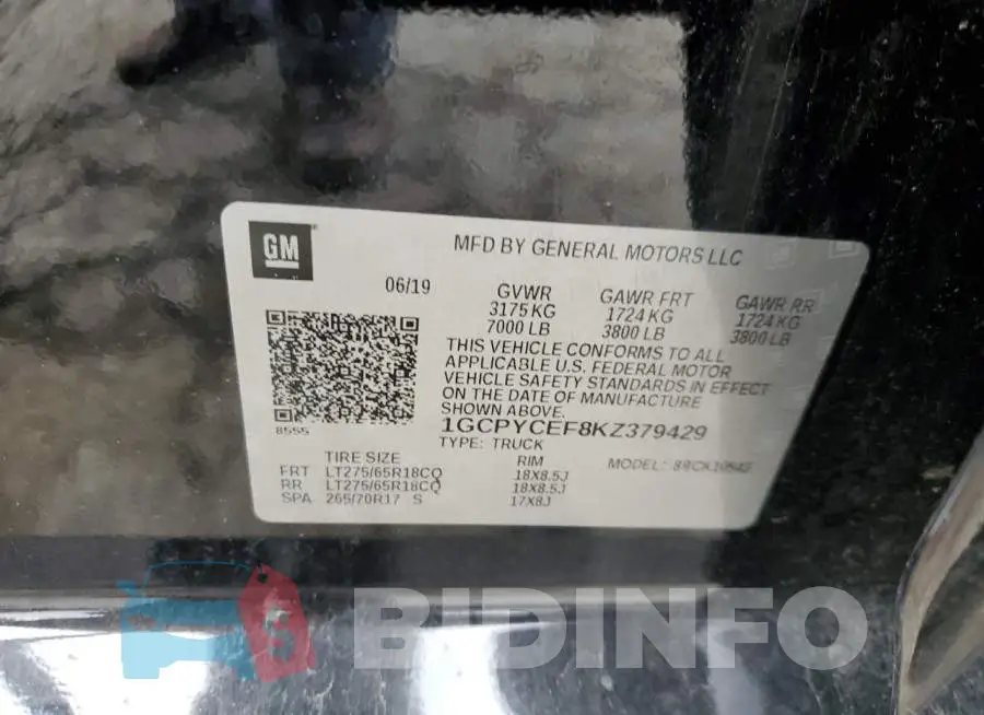 1GCPYCEF8KZ379429 Photo# 12