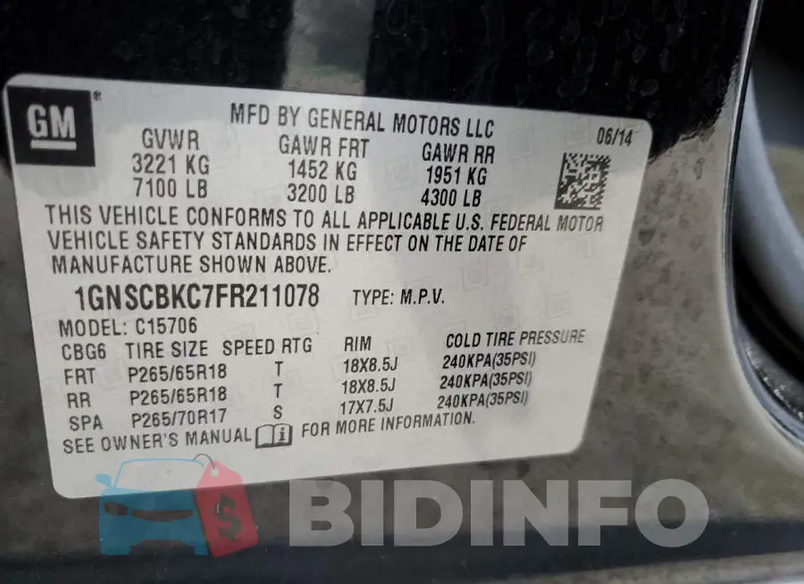 1GNSCBKC7FR211078 Photo# 10