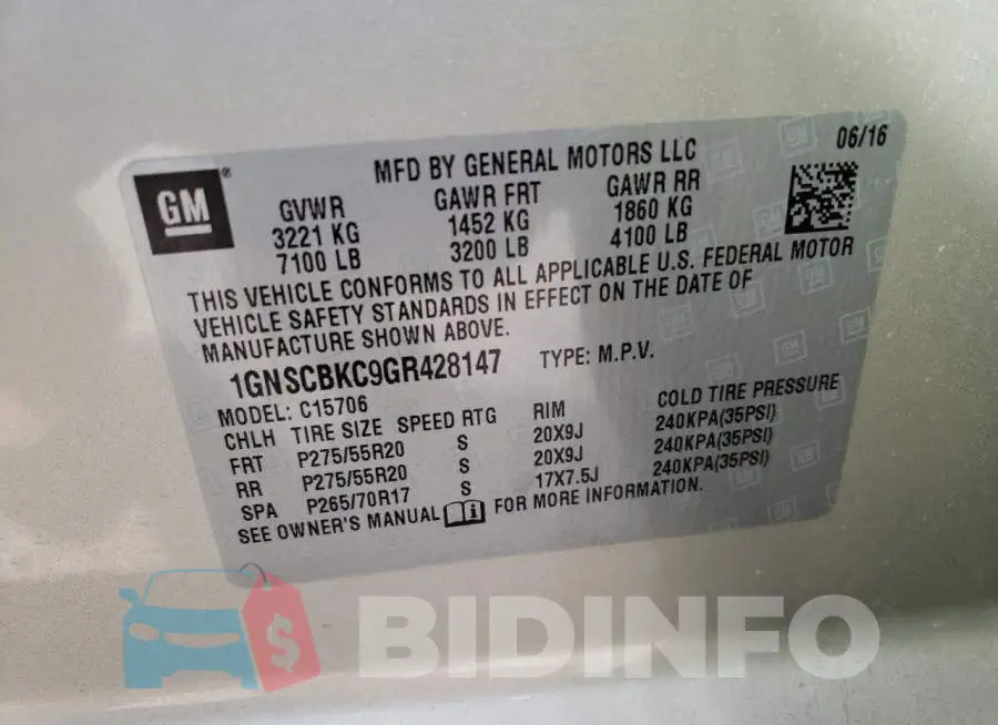 1GNSCBKC9GR428147 Photo# 13