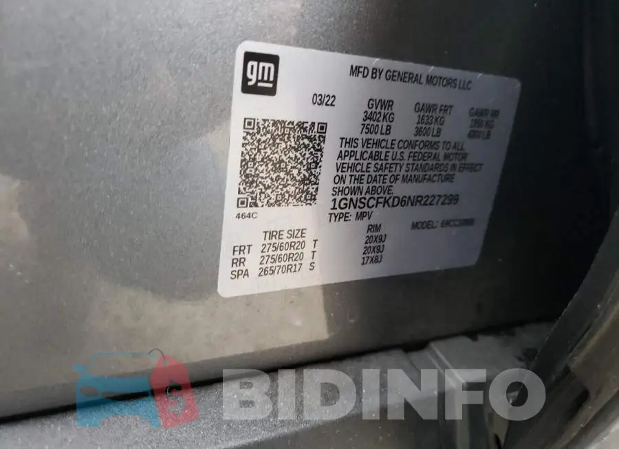 1GNSCFKD6NR227299 Photo# 14