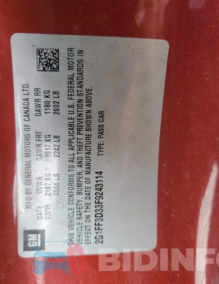 2G1FF3D33F9243114 Photo# 10
