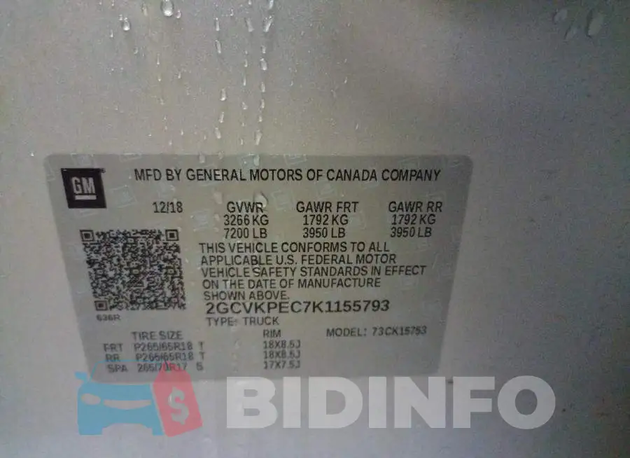 2GCVKPEC7K1155793 Photo# 12