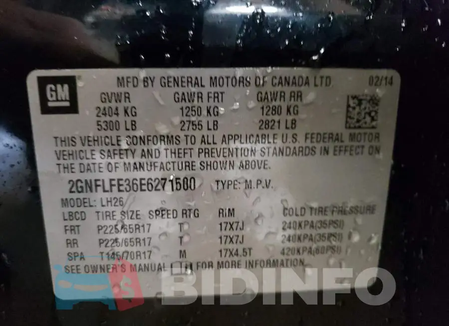 2GNFLFE36E6271500 Photo# 13