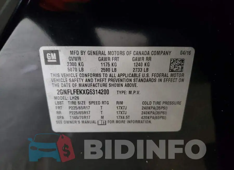 2GNFLFEKXG6314200 Photo# 12