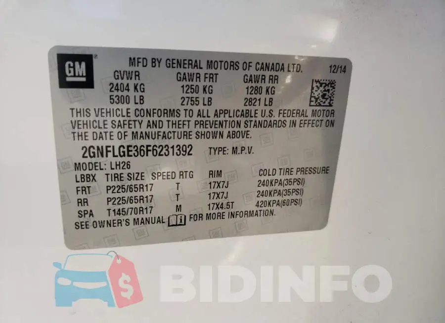 2GNFLGE36F6231392 Photo# 13