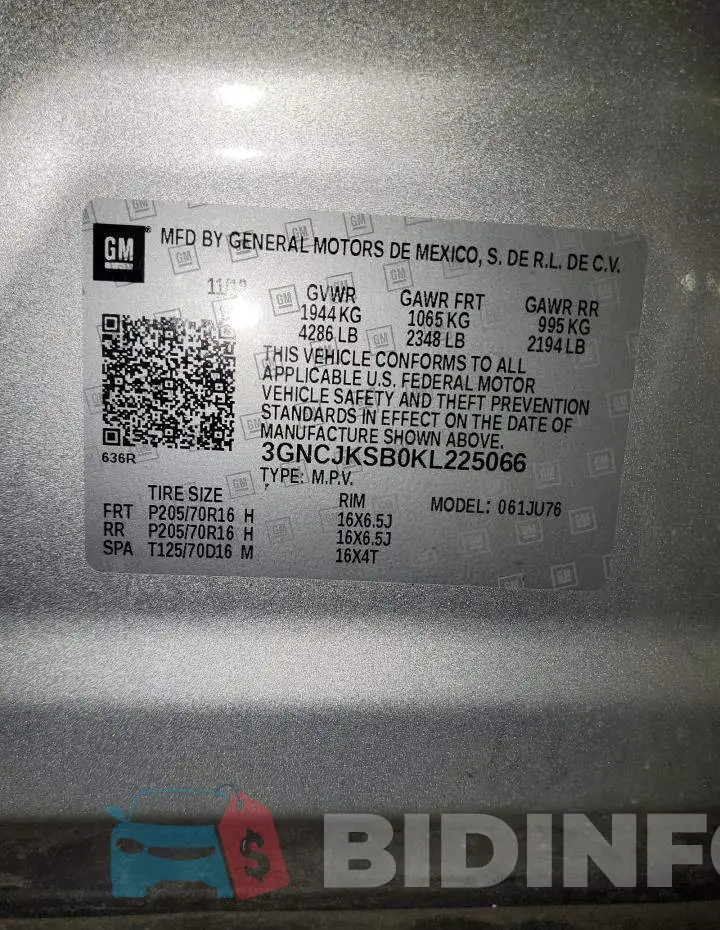 3GNCJKSB0KL225066 Photo# 13