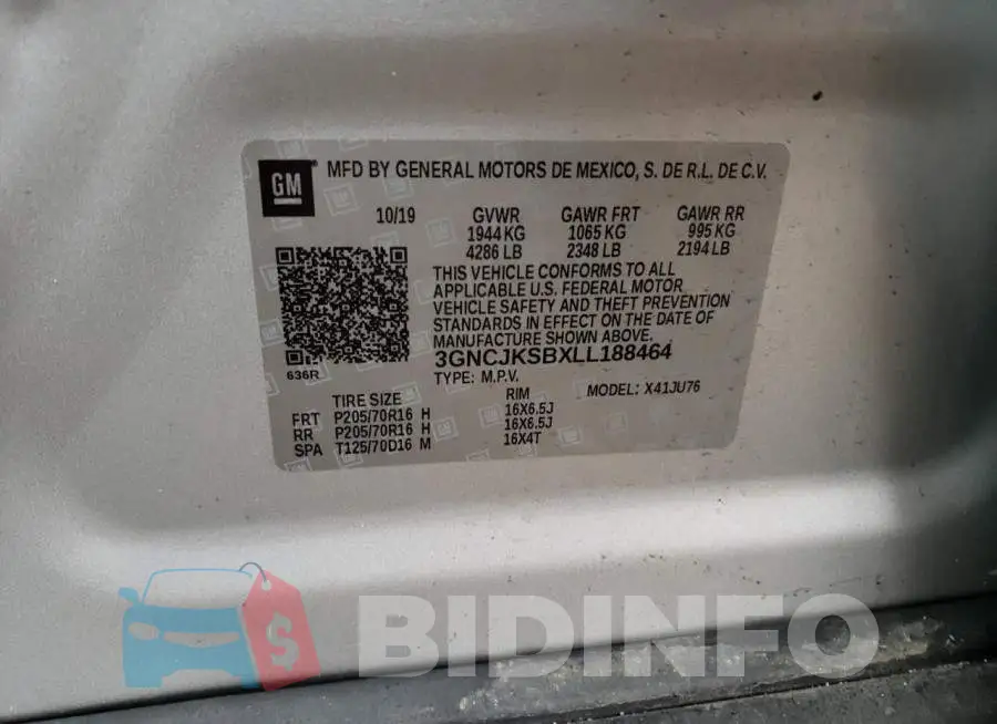 3GNCJKSBXLL188464 Photo# 13