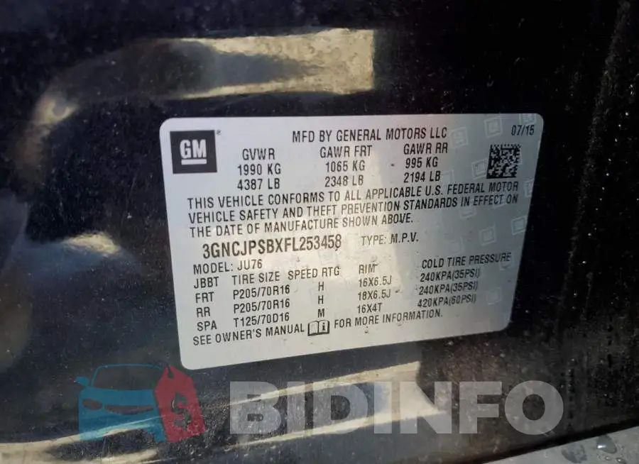 3GNCJPSBXFL253458 Photo# 13