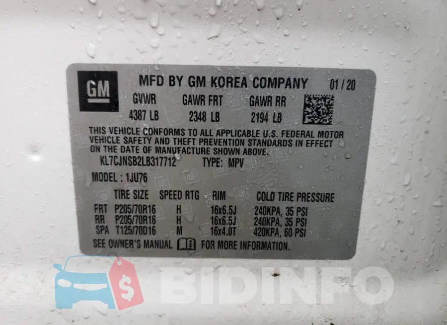 KL7CJNSB2LB317712 Photo# 13