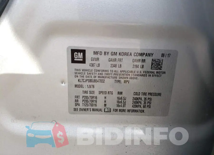 KL7CJPSB0JB547032 Photo# 14
