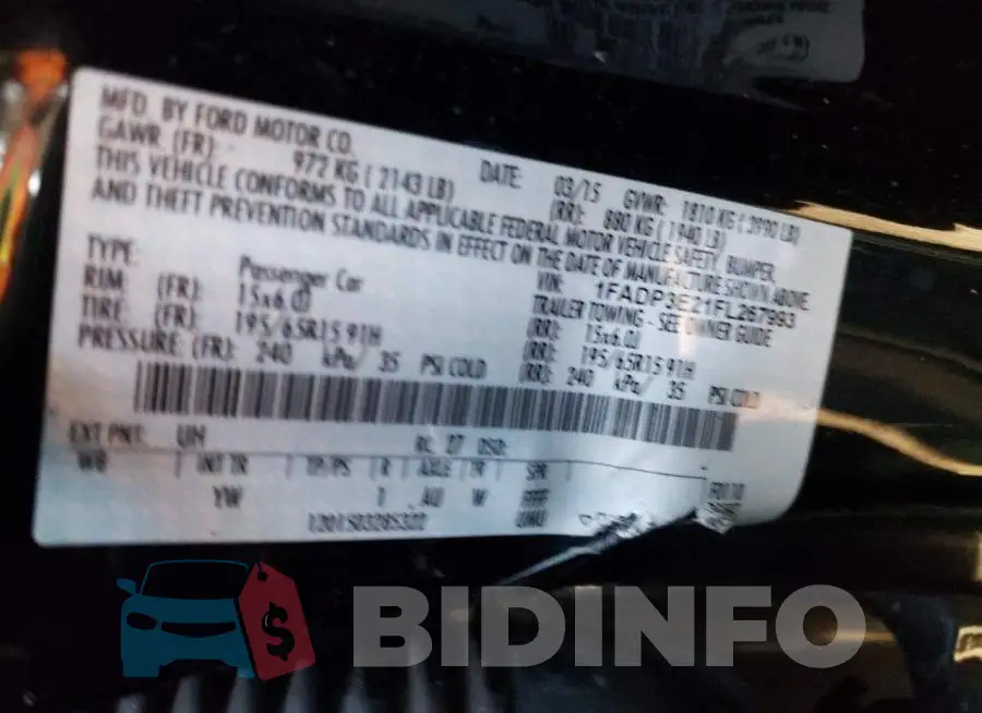 1FADP3E21FL267993 Photo# 12