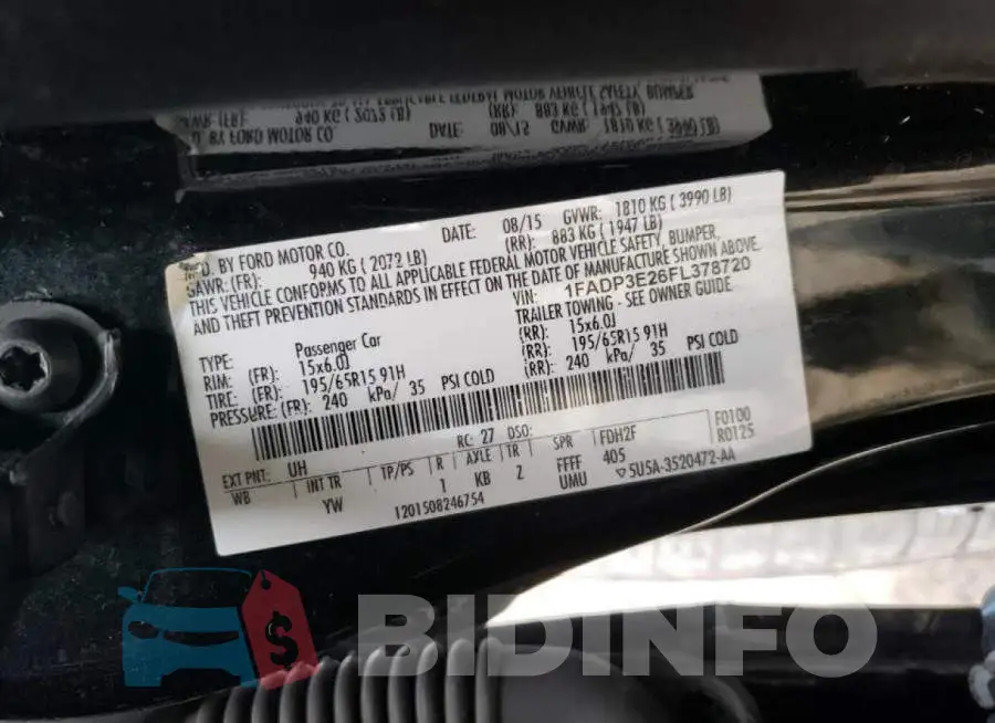 1FADP3E26FL378720 Photo# 13