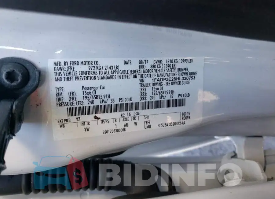 1FADP3E28HL330753 Photo# 12