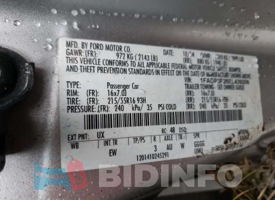 1FADP3F26EL439206 Photo# 12