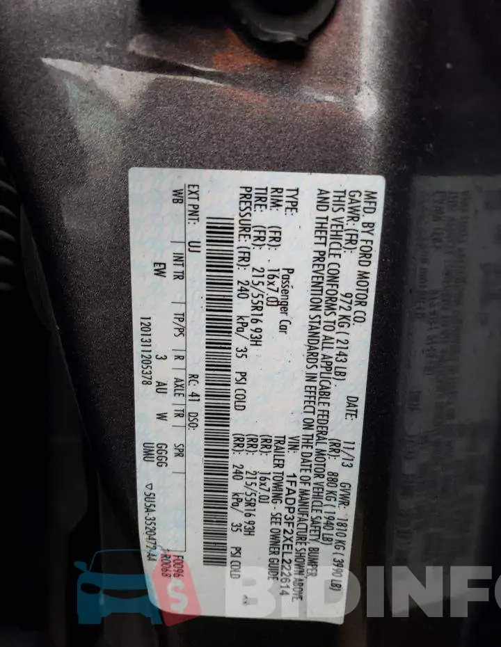 1FADP3F2XEL222614 Photo# 12