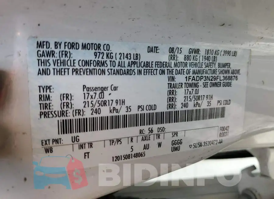 1FADP3N29FL368876 Photo# 12