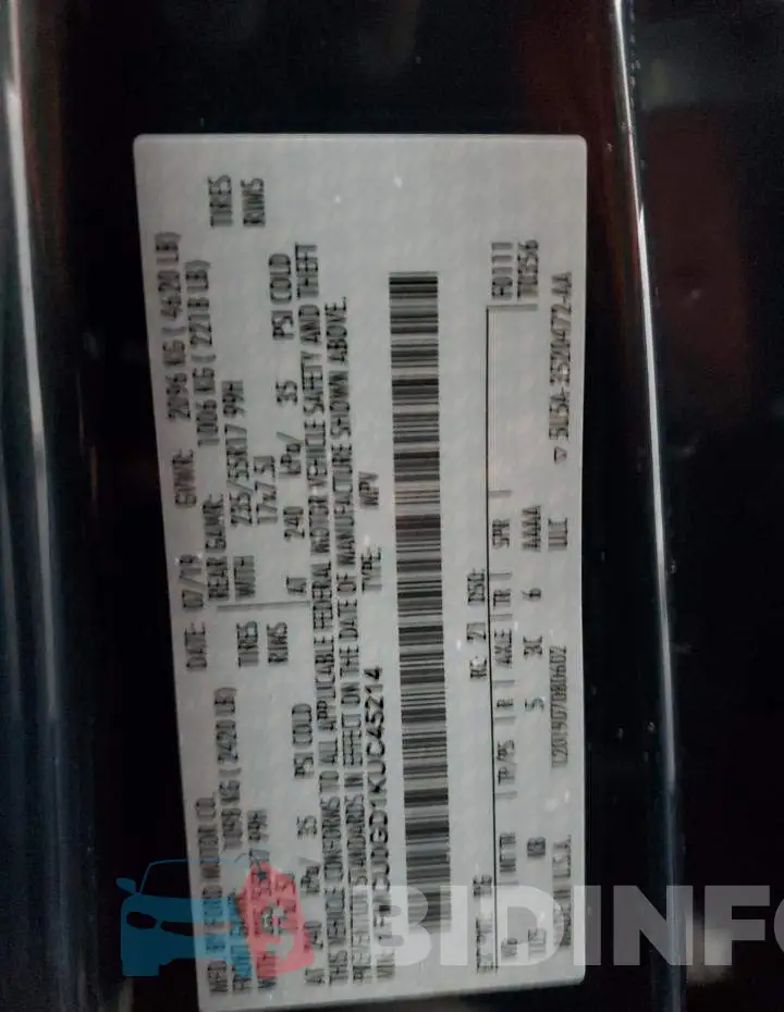 1FMCU0GD1KUC45214 Photo# 13