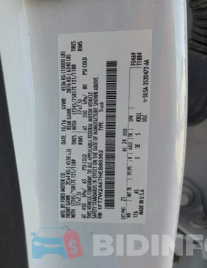 1FT7W2A67HEB80362 Photo# 10