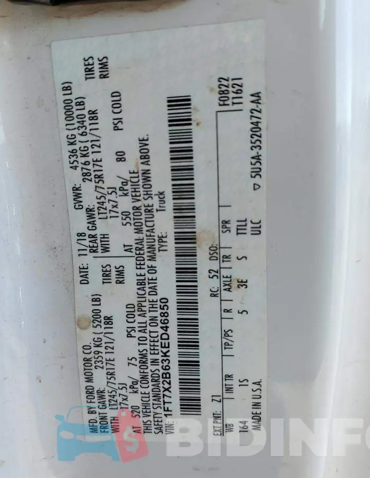 1FT7X2B63KED46850 Photo# 12