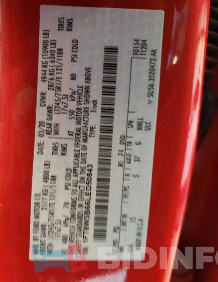 1FT8W3B66LED50843 Photo# 10