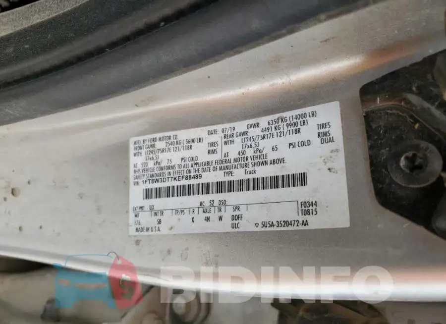 1FT8W3DT7KEF88489 Photo# 12