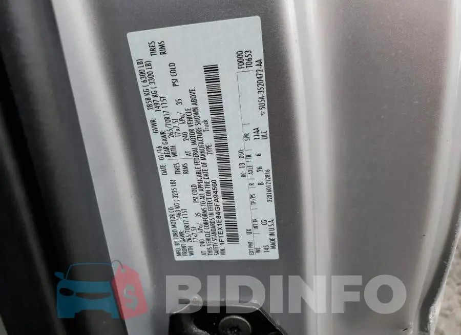 1FTEX1E84GFA94560 Photo# 12