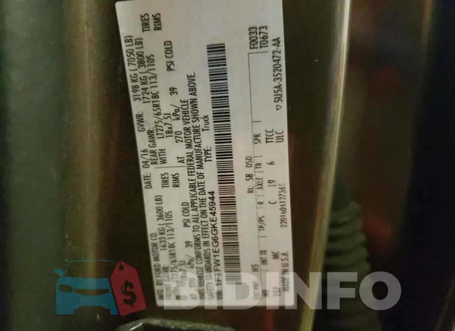 1FTFW1EG6GKE45944 Photo# 12