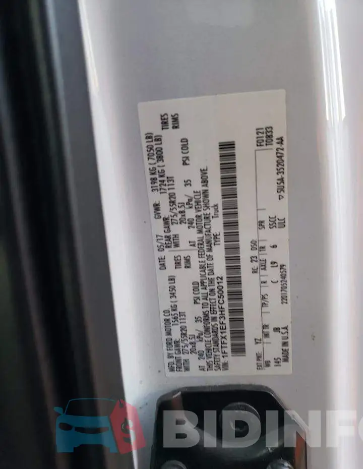 1FTFX1EF3HFC50012 Photo# 12