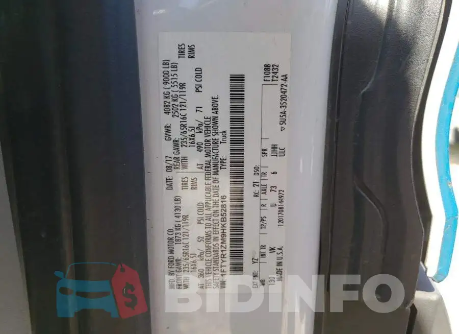 1FTYR1ZM9HKB52816 Photo# 10