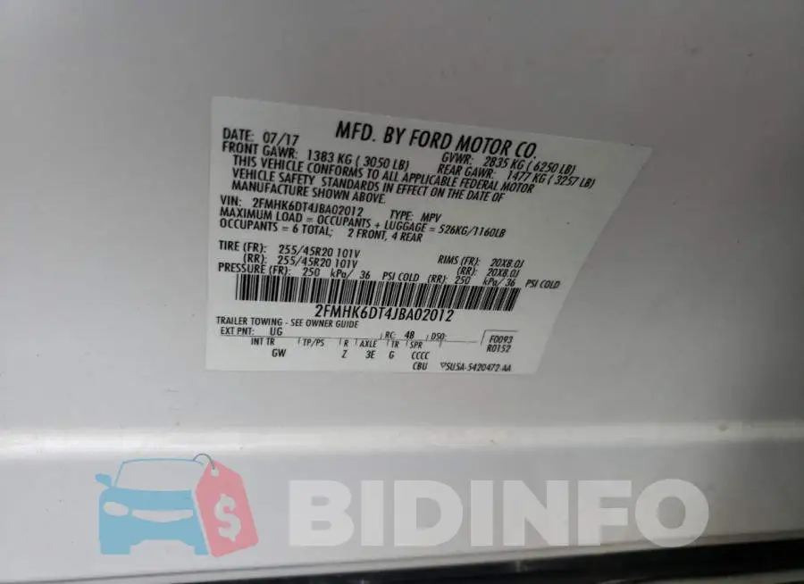 2FMHK6DT4JBA02012 Photo# 14