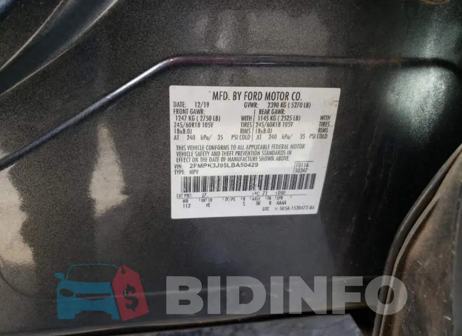2FMPK3J95LBA50429 Photo# 12