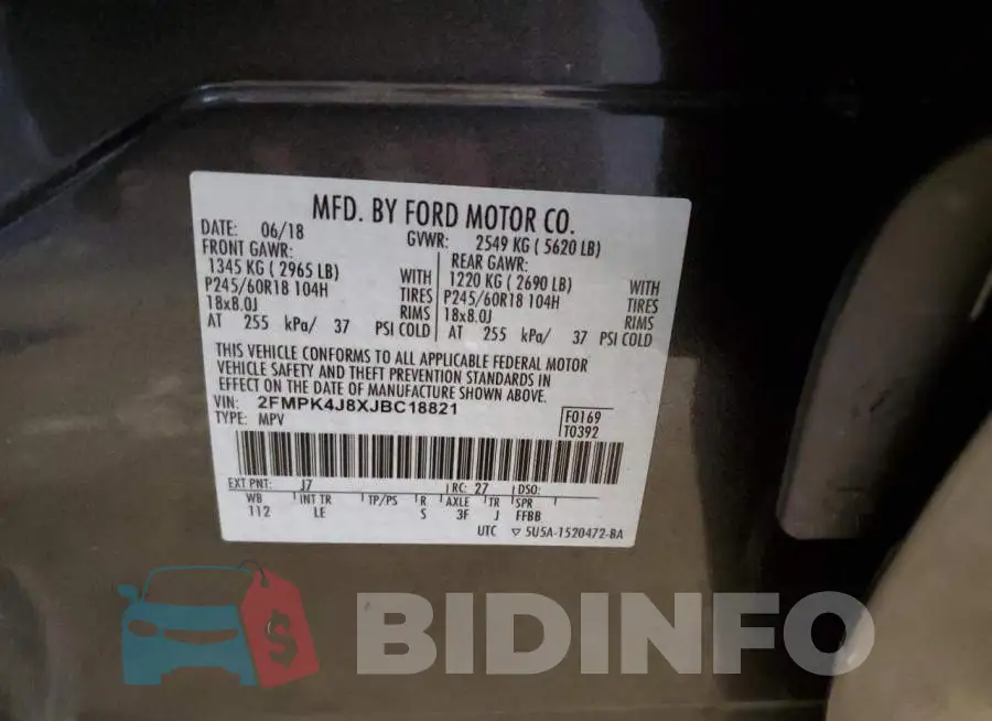 2FMPK4J8XJBC18821 Photo# 14