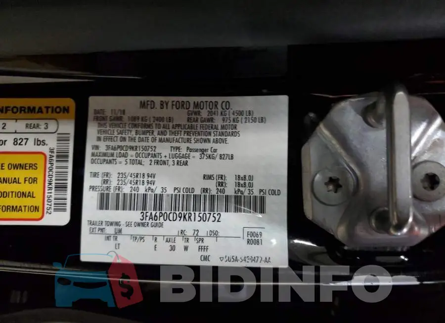 3FA6P0CD9KR150752 Photo# 12