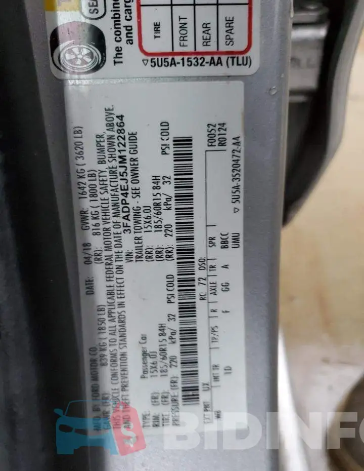 3FADP4EJ5JM122864 Photo# 12