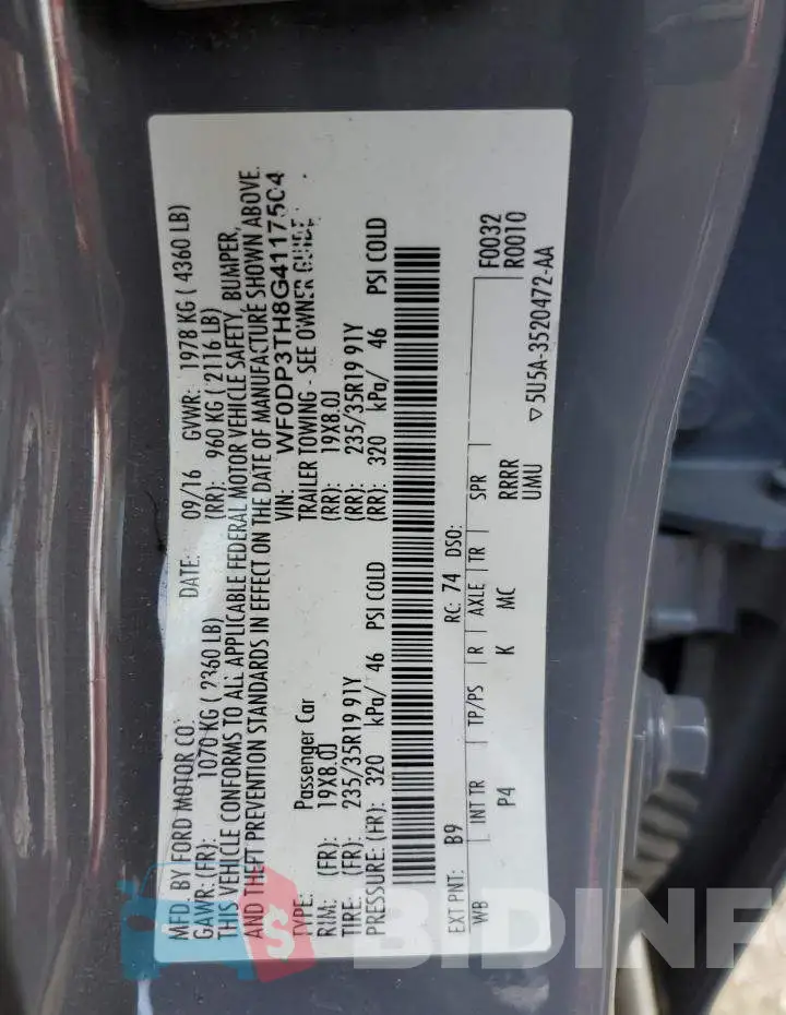 WF0DP3TH8G4117504 Photo# 13