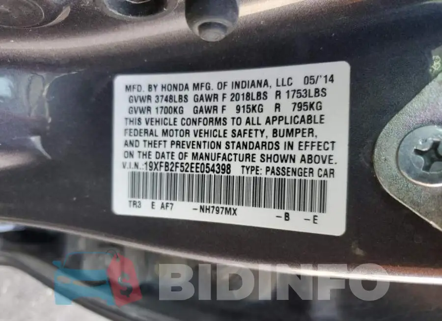 19XFB2F52EE054398 Photo# 12