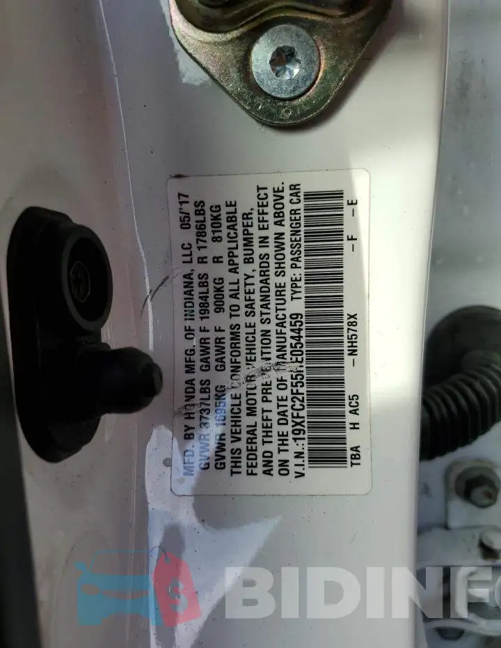 19XFC2F55HE054459 Photo# 12