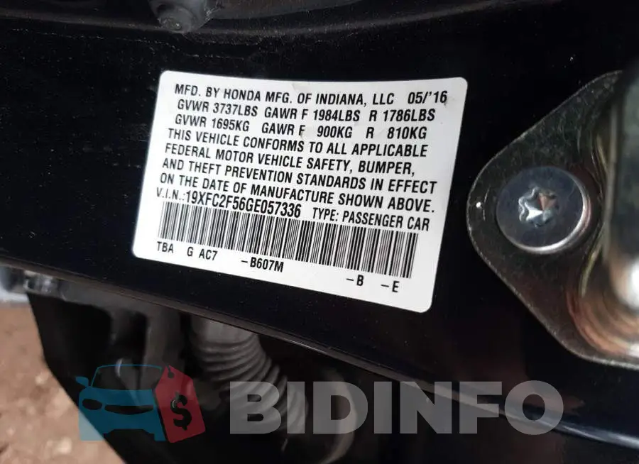 19XFC2F56GE057336 Photo# 13