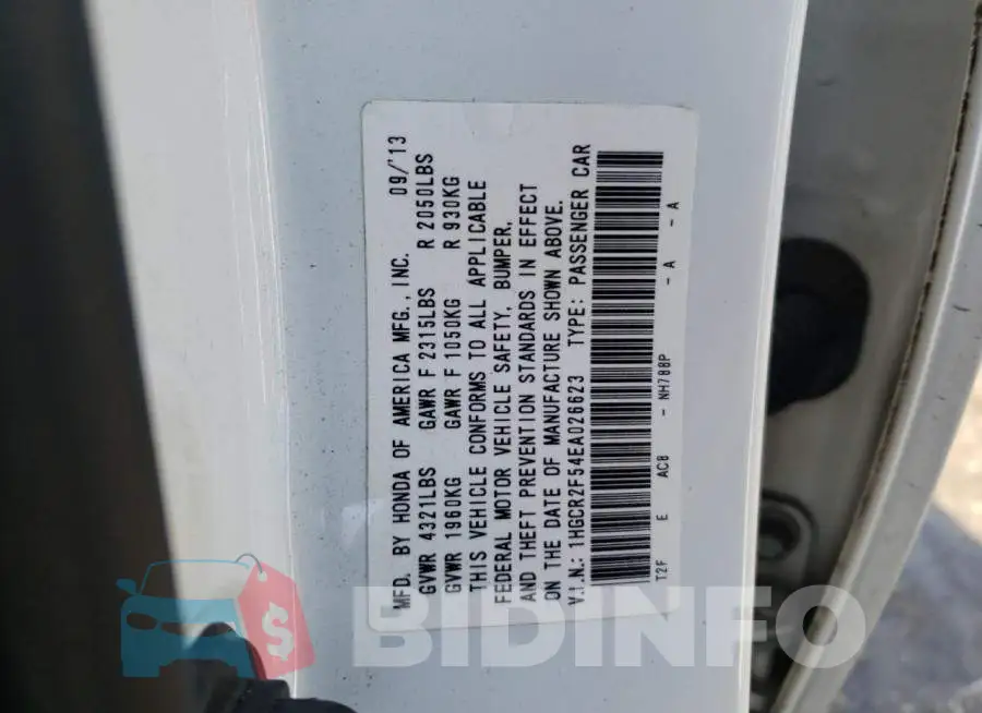 1HGCR2F54EA026623 Photo# 12