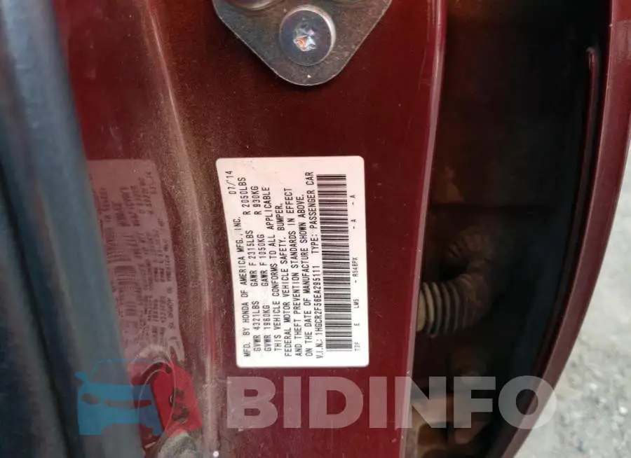 1HGCR2F56EA295111 Photo# 13