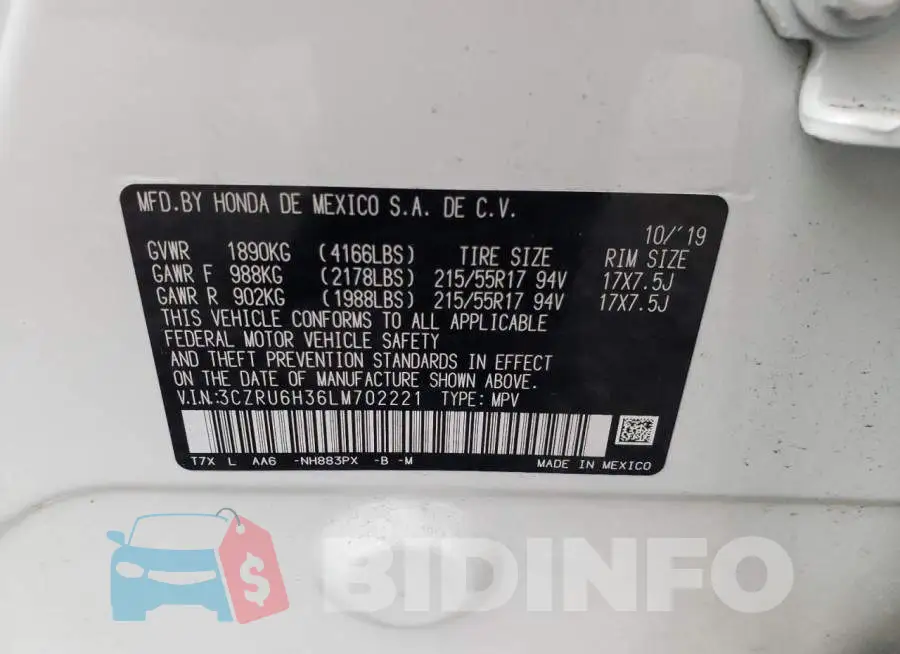 3CZRU6H36LM702221 Photo# 13