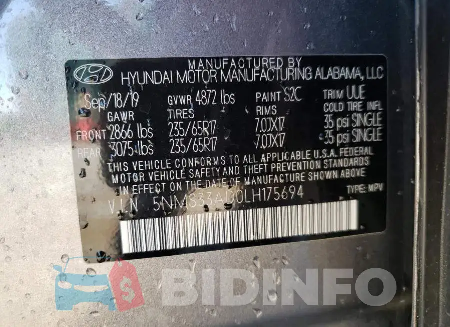 5NMS33AD0LH175694 Photo# 13