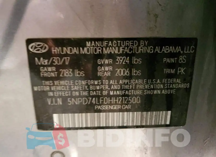 5NPD74LF0HH212500 Photo# 12