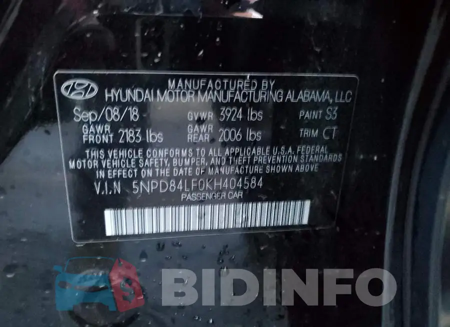 5NPD84LF0KH404584 Photo# 12