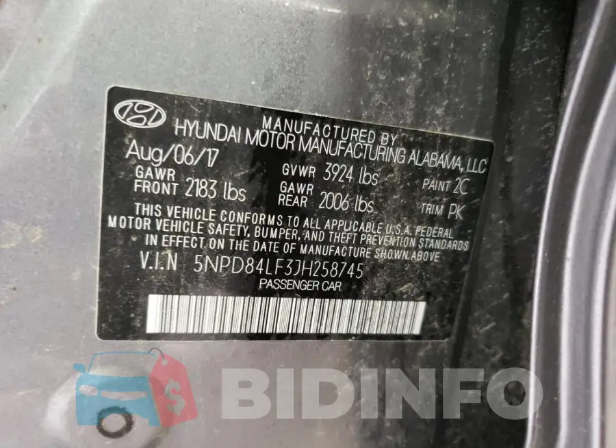 5NPD84LF3JH258745 Photo# 12